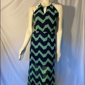 Gianni Bini Chevron Maxi Dress Sz Small